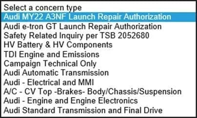 2022 Audi A3 — manufacturer_communication document image 1