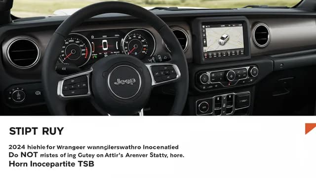 2024 Jeep Wrangler — 2024 Jeep Wrangler horn inoperative