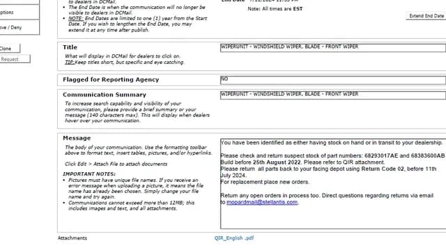 2022 Jeep Wrangler — manufacturer_communication document image 1