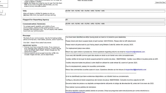 2022 Jeep Wrangler — manufacturer_communication document image 1
