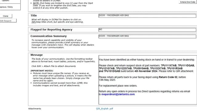 2025 Jeep Wrangler — manufacturer_communication document image 1