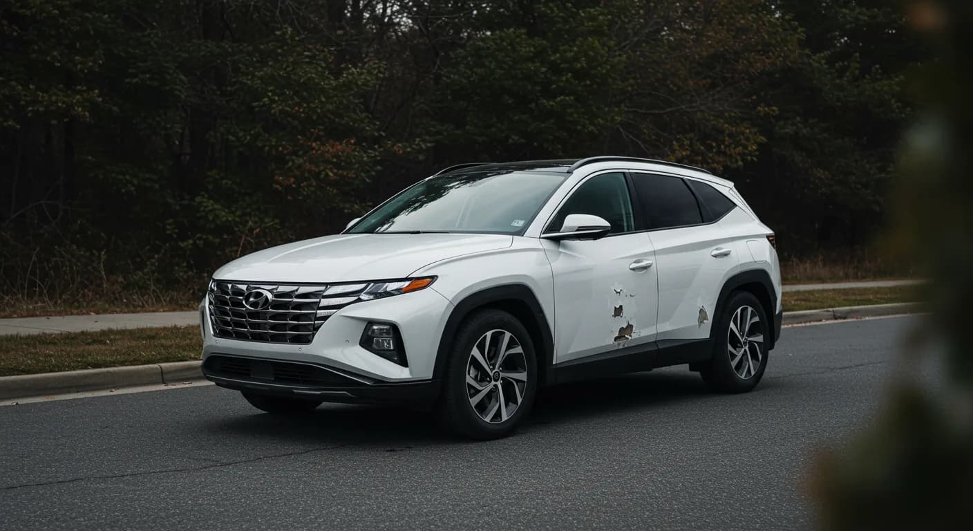 2021 Hyundai Tucson — Hyundai white paint peeling
