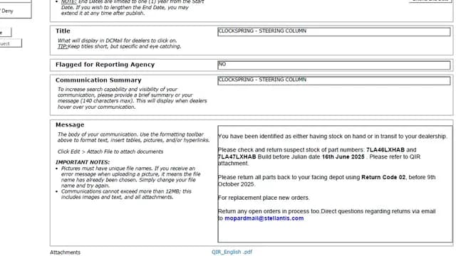 2022 Jeep Compass — manufacturer_communication document image 1