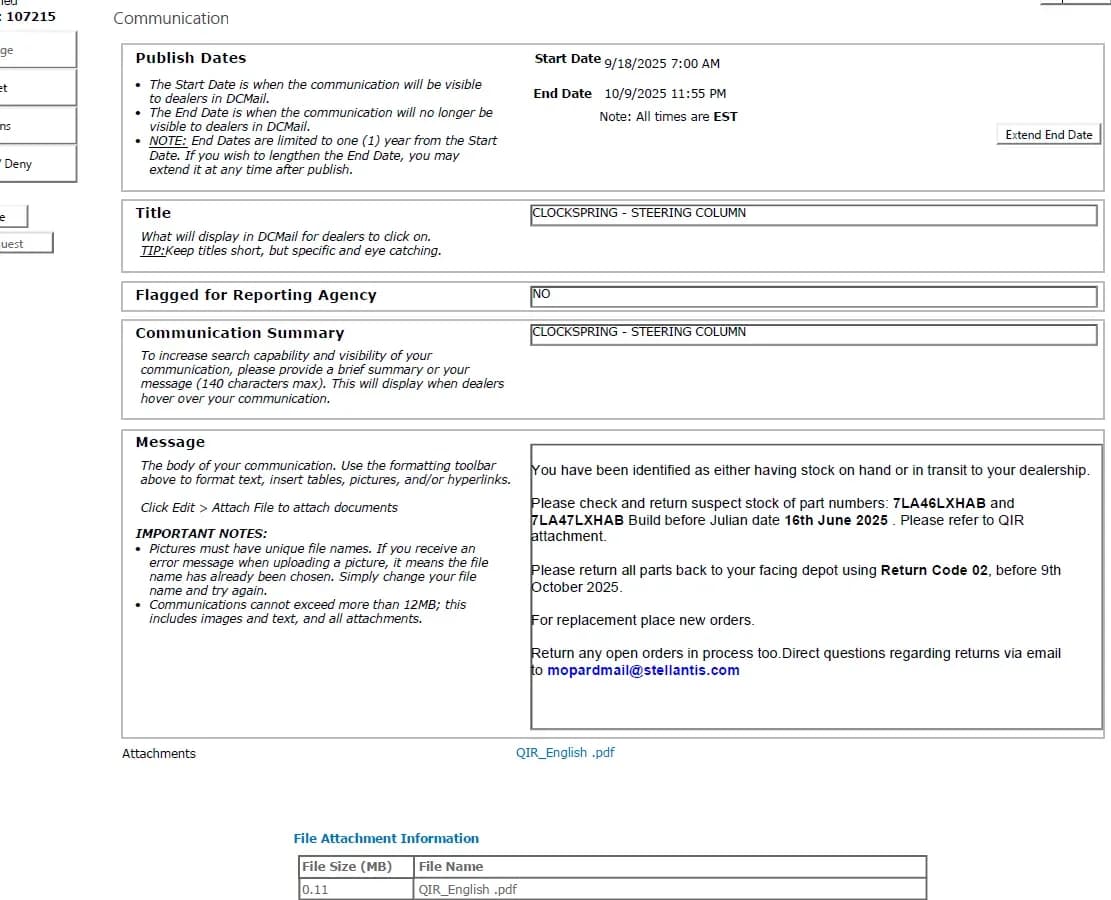 2022 Jeep Compass — manufacturer_communication document image 1