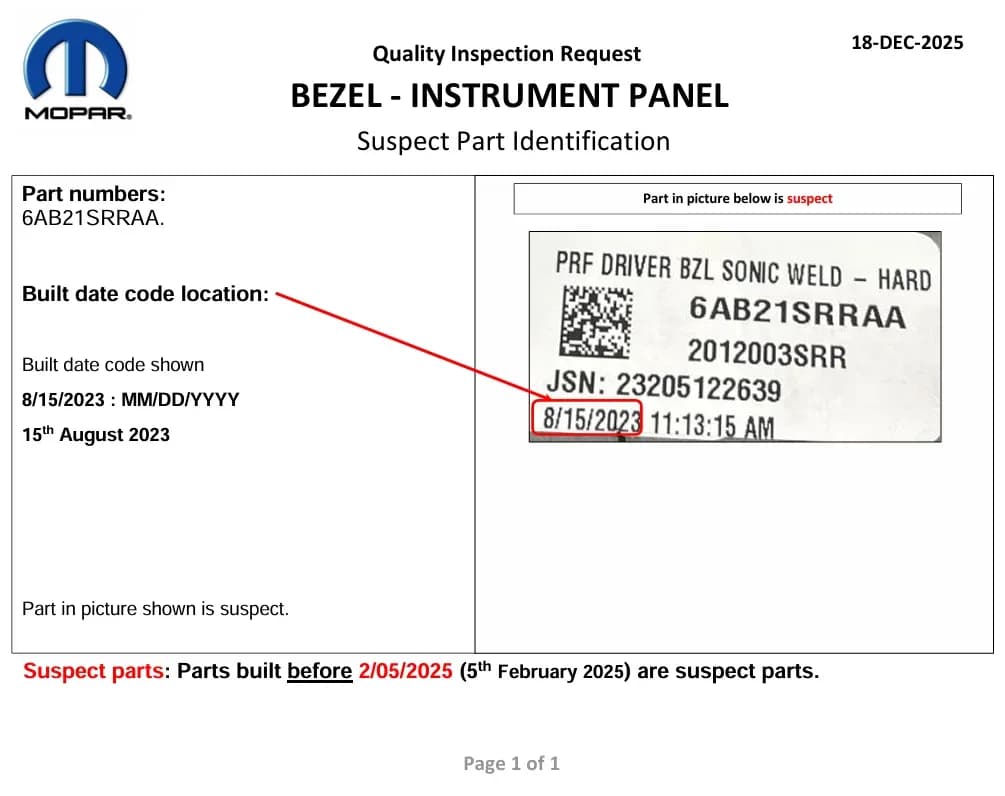 2021 Jeep Wrangler — manufacturer_communication document image 1