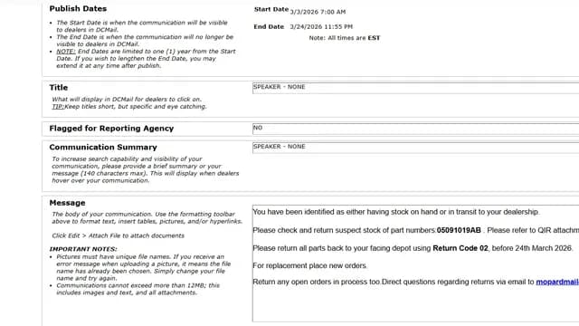 2022 Jeep Compass — manufacturer_communication document image 1