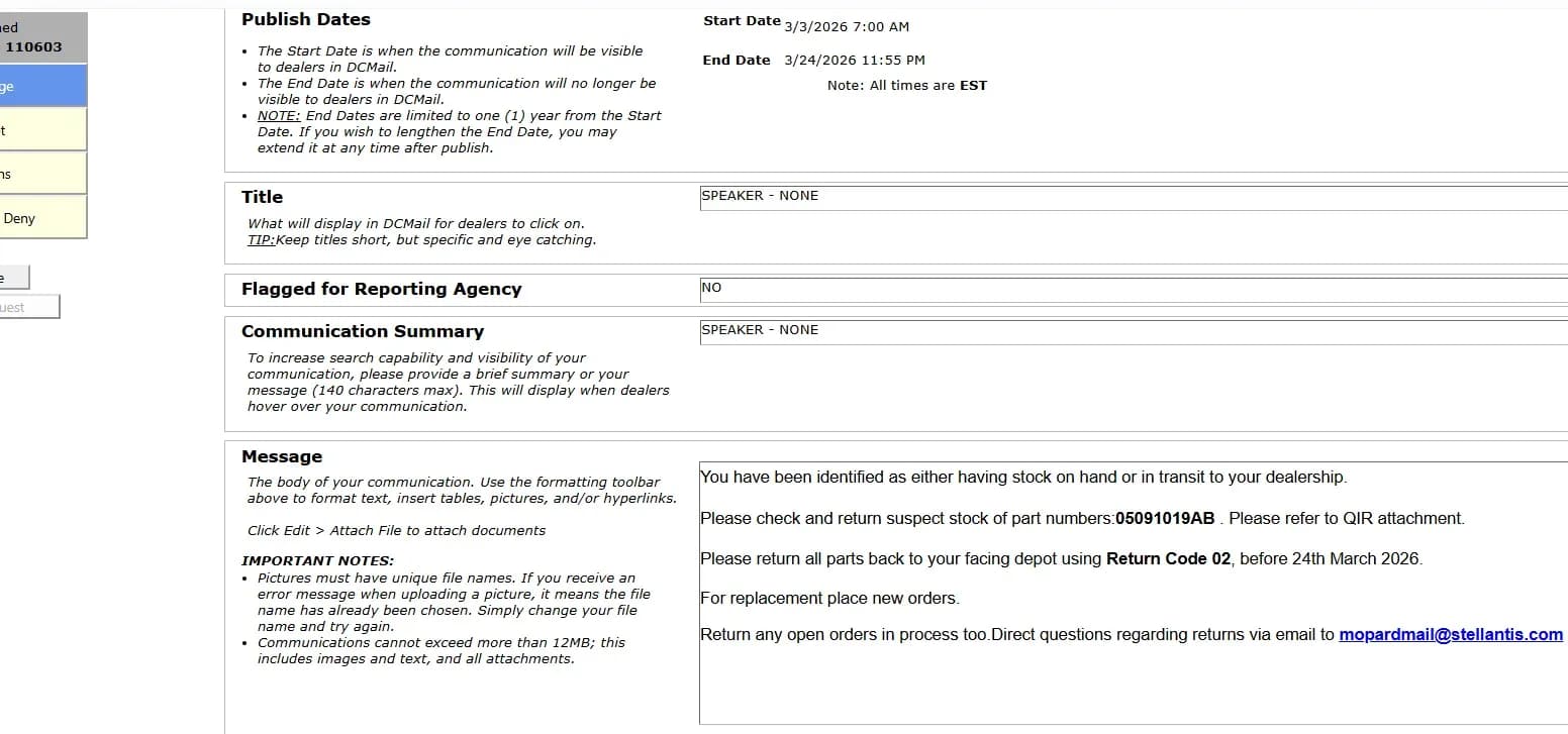 2022 Jeep Compass — manufacturer_communication document image 1