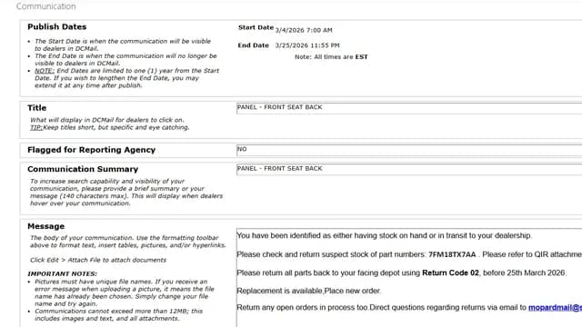 2026 Jeep Wrangler — manufacturer_communication document image 1