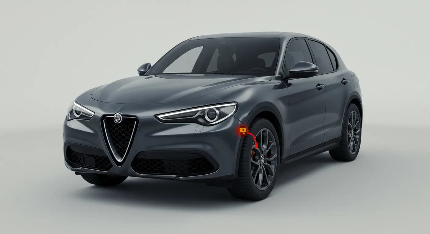 Alfa Romeo Stelvio April 2026 safety roundup — editorial illustration