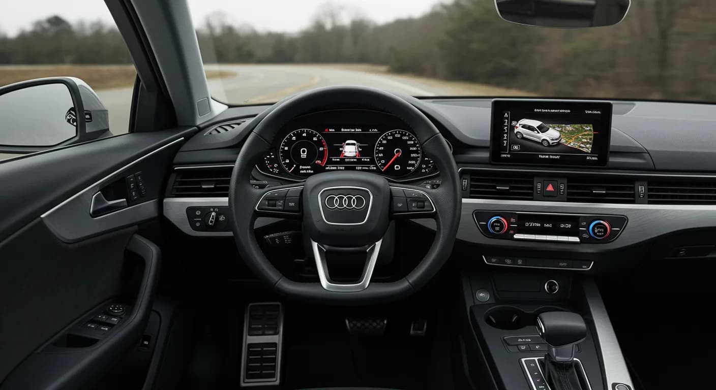 Audi A4 May 2026 safety roundup — editorial illustration