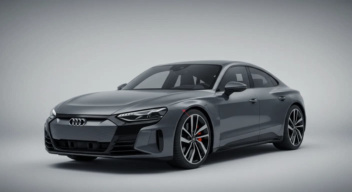 Audi e-tron GT April 2026 safety roundup — editorial illustration