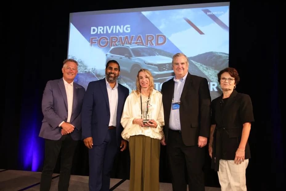 Pictured Left to right Scott Wyse (Director, Indirect Category Management), Rishi Thakar (Category Manager), Targetbase (supplier) Christina Bahret (VP, Client Engagement) and Kevin Bishop (Managing Director), Eleanor Bradford (Director, Indirect Procurement)