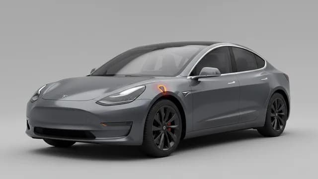 2024 TESLA Model 3 safety profile — editorial illustration