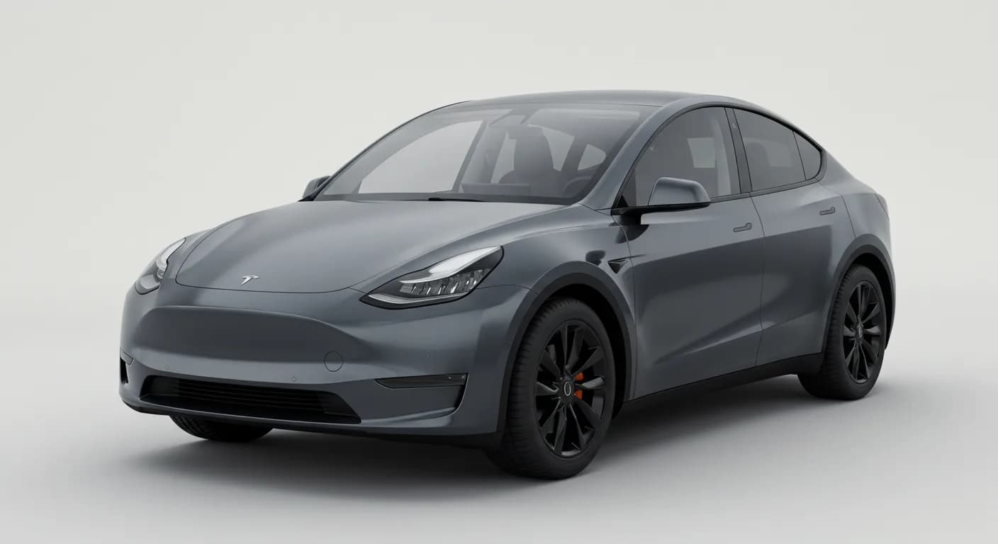 2021 TESLA Model Y safety profile — editorial illustration