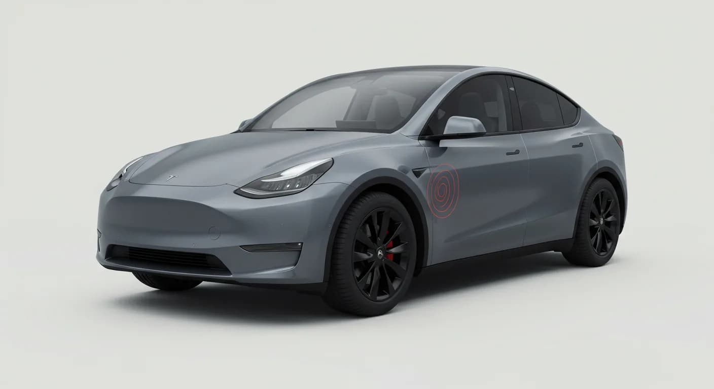 2022 TESLA Model Y safety profile — editorial illustration