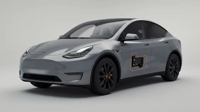 2024 TESLA Model Y safety profile — editorial illustration