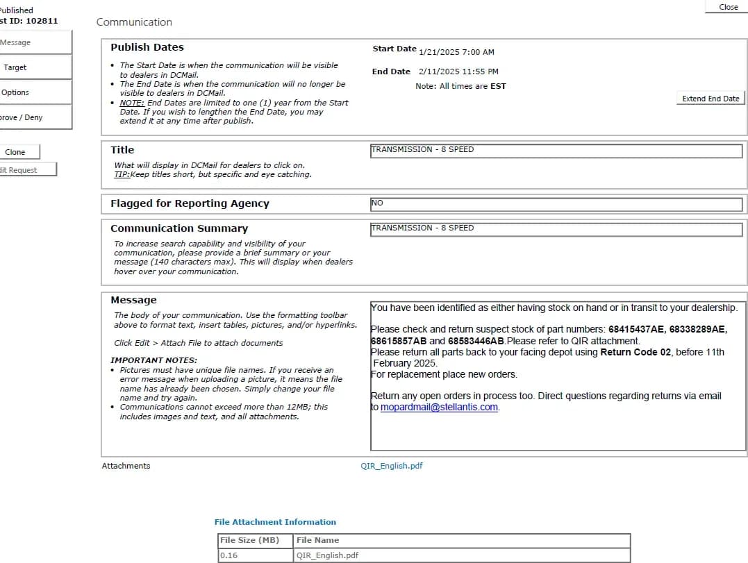 2023 Jeep Wrangler — manufacturer_communication document image 1
