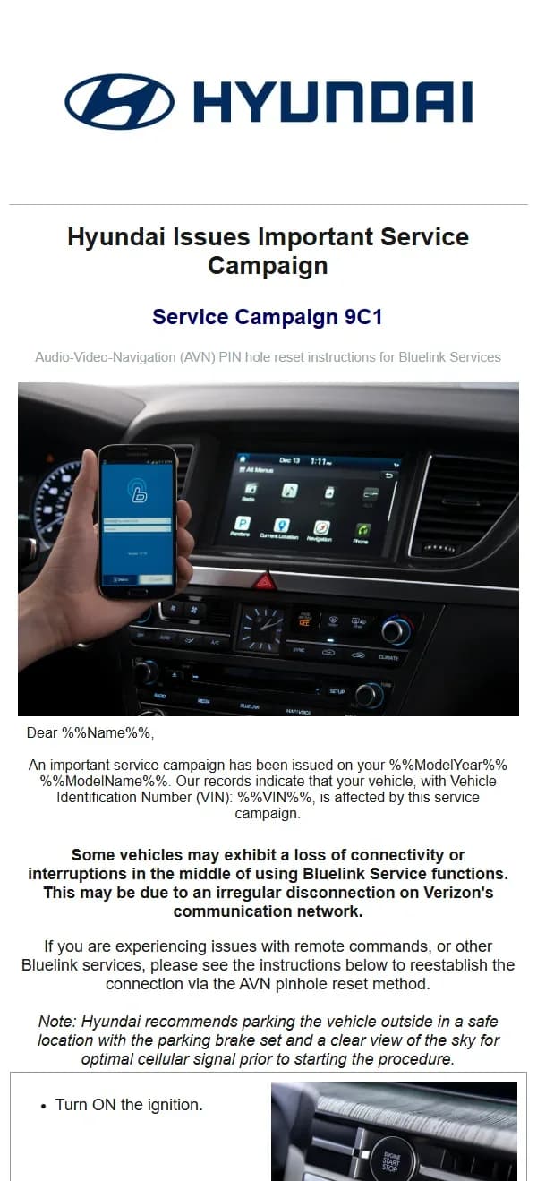 2022 Hyundai Tucson — manufacturer_communication document image 1
