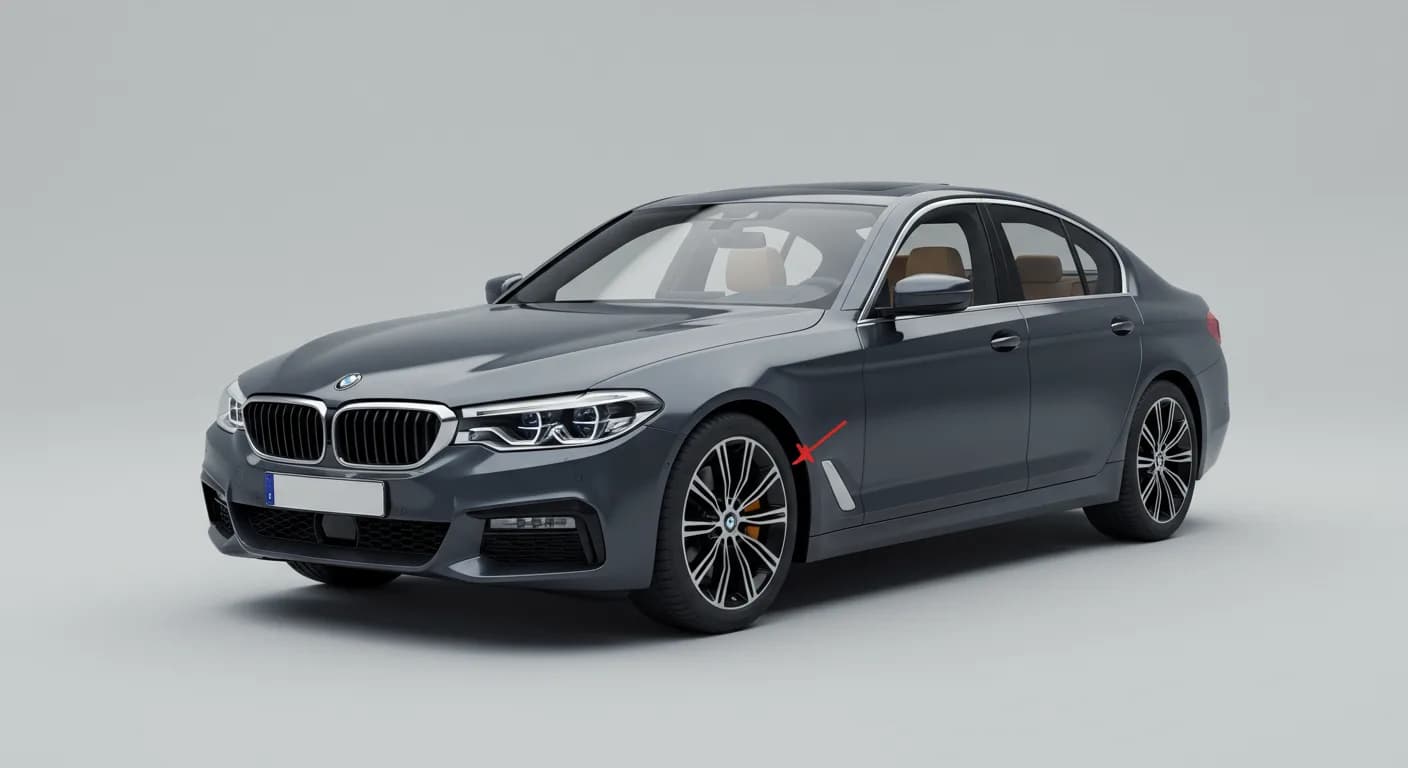 BMW 530i April 2026 safety roundup — editorial illustration