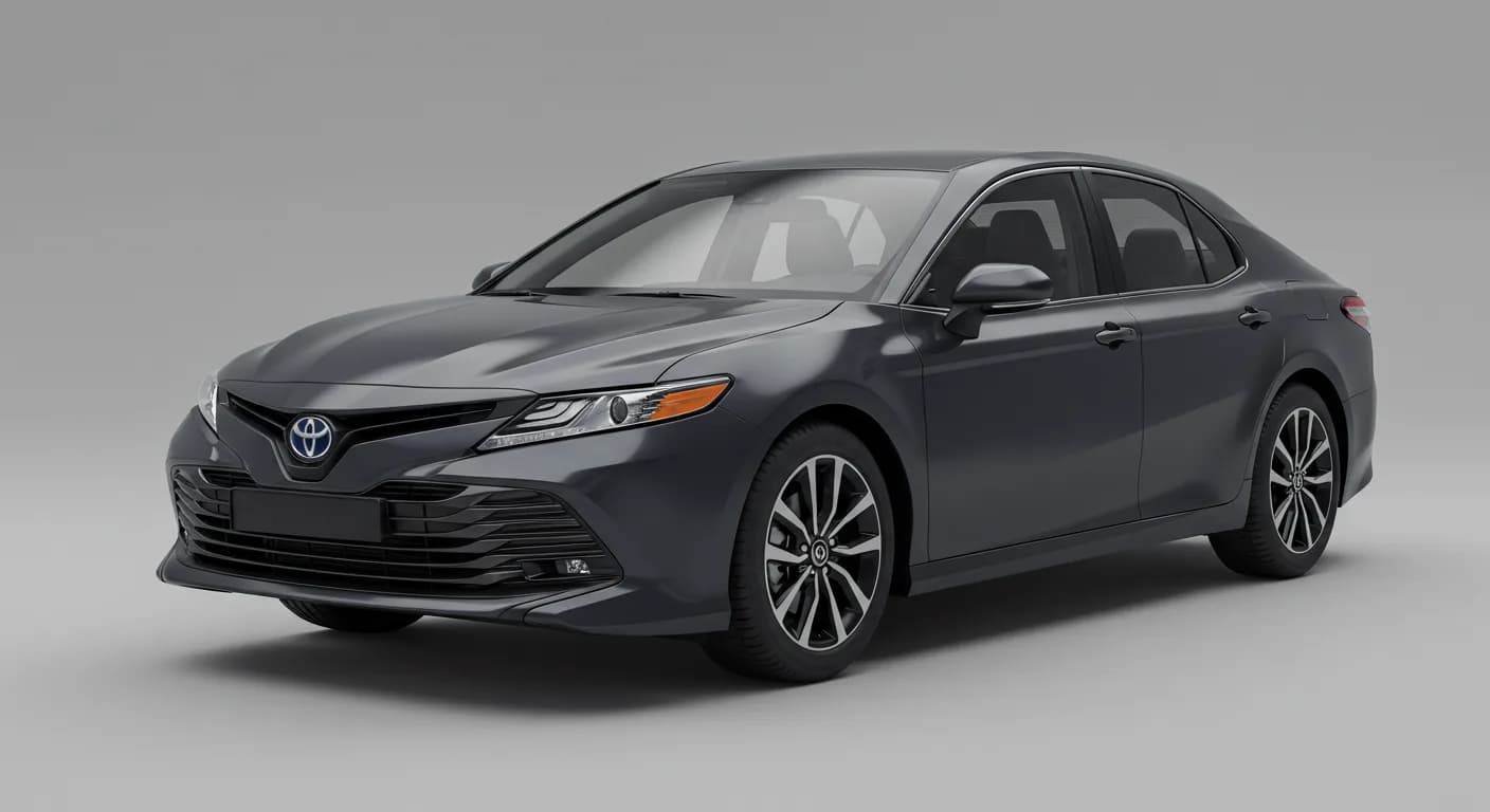 2025 TOYOTA Camry safety profile — editorial illustration