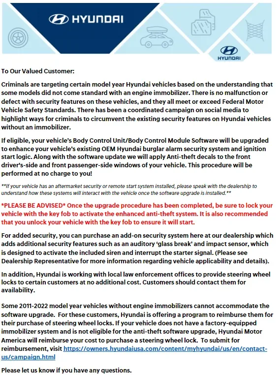 2022 Hyundai Tucson — manufacturer_communication document image 2