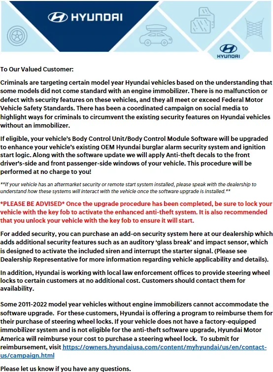 2022 Hyundai Tucson — manufacturer_communication document image 2