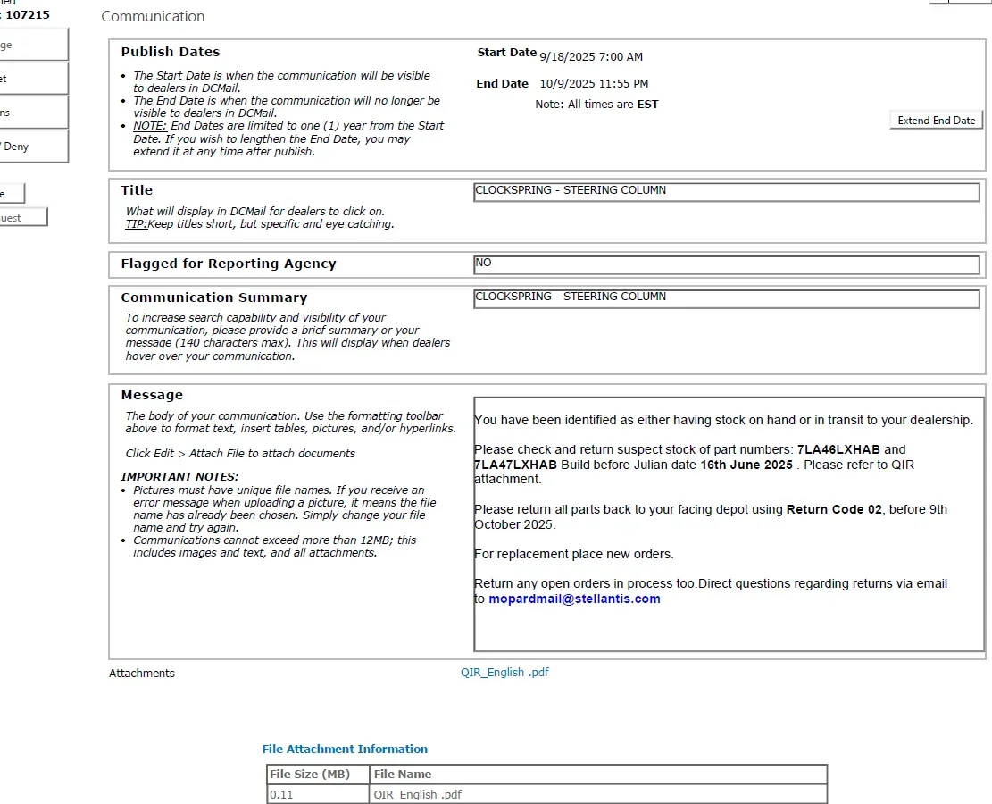 2022 Jeep Compass — manufacturer_communication document image 1