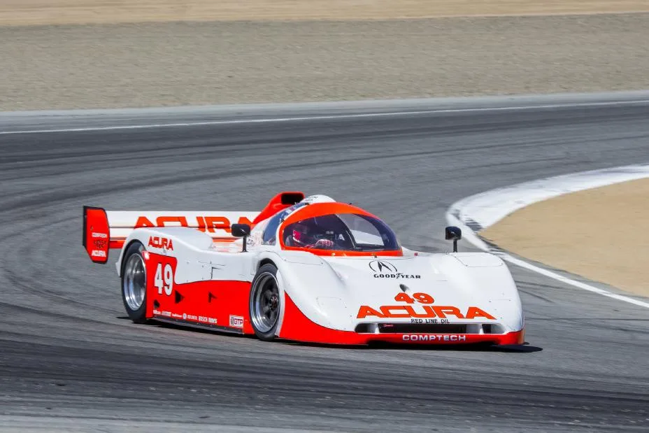 Parker Johnstone in the Spice Acura at the Monterey Motorsports Reunion 2015