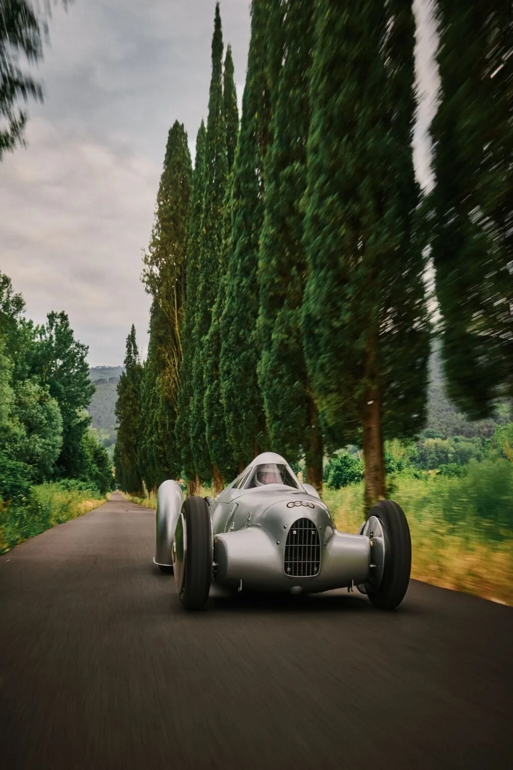 Auto Union Lucca - Audi recreated the Auto Union Lucca. Driving shot taken in Lucca, Italy, at the beginning of May 2026.