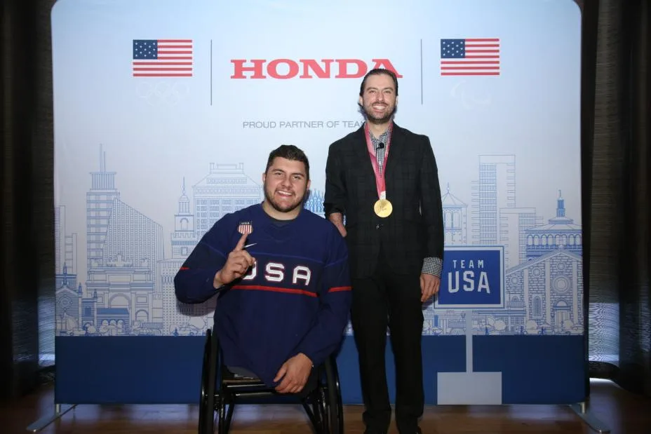 Pictured from Left to right - Brody Roybal (four-time Paralympic gold medalist) and Aaron Westbrook Founder of Form5.