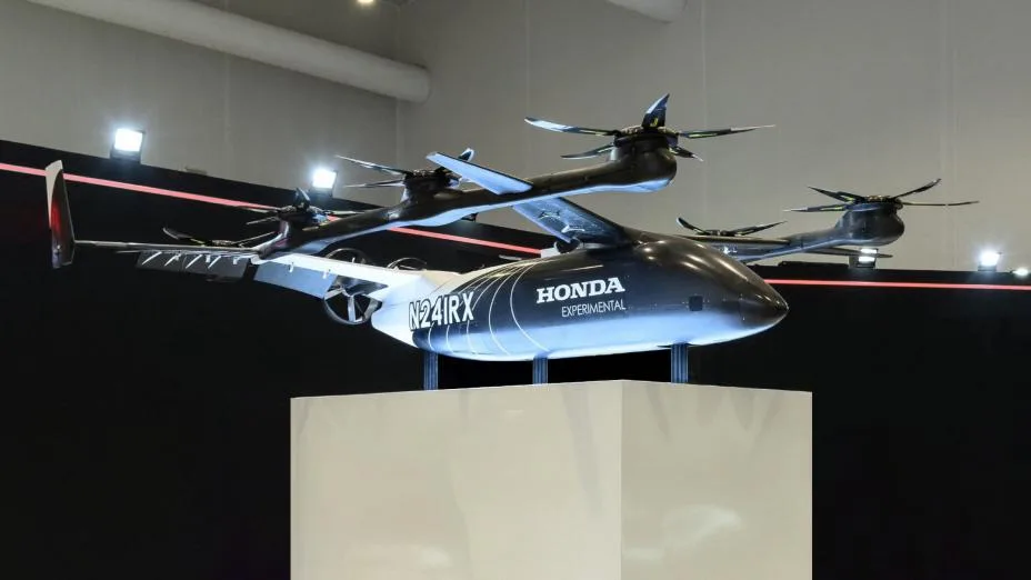 A 1/3-scale Honda electric vertical take-off and landing aircraft (eVTOL) flight-test model will be on display.