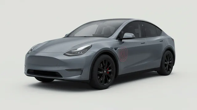 2022 TESLA Model Y safety profile — editorial illustration